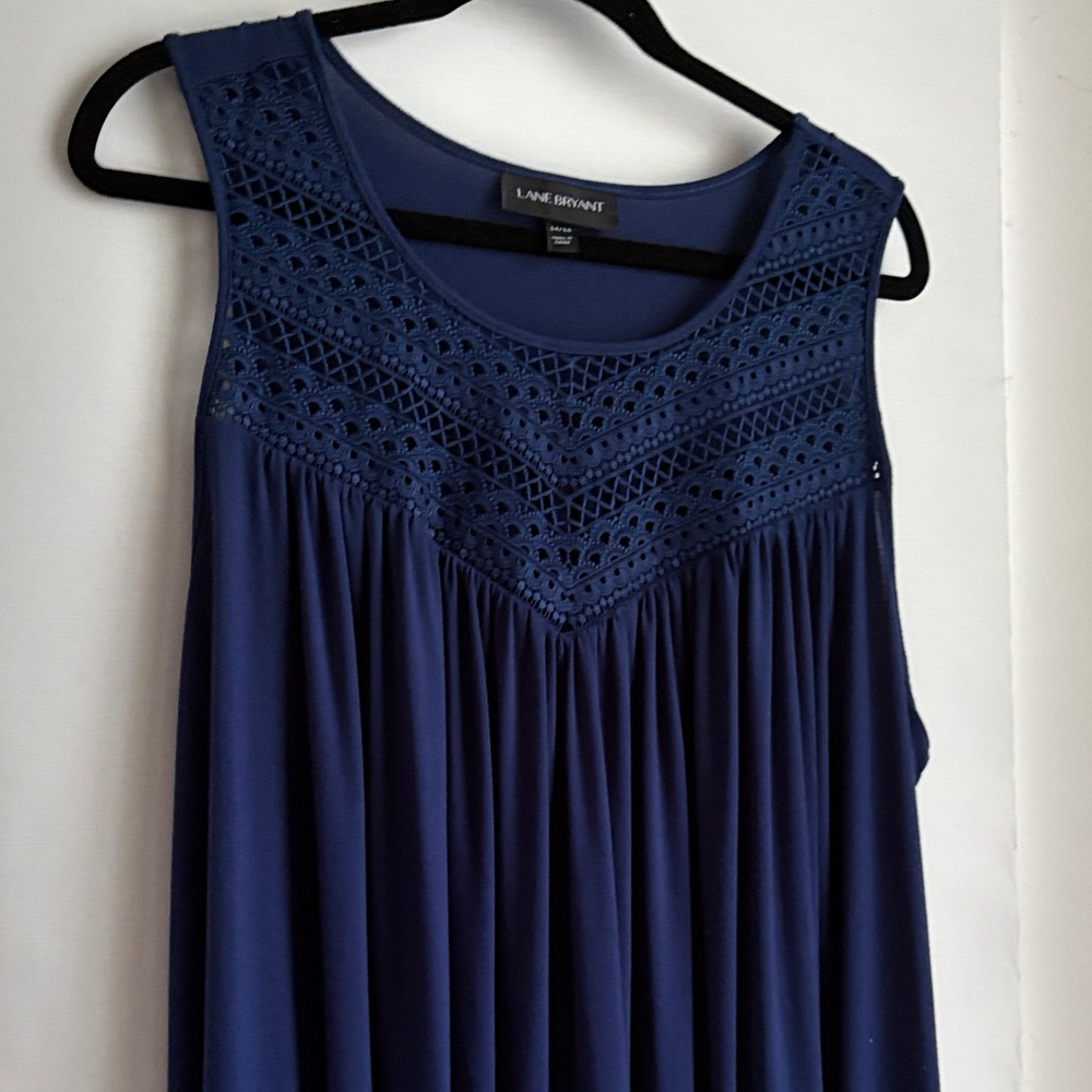Lane Bryant Deep Blue Lace Accent Dress